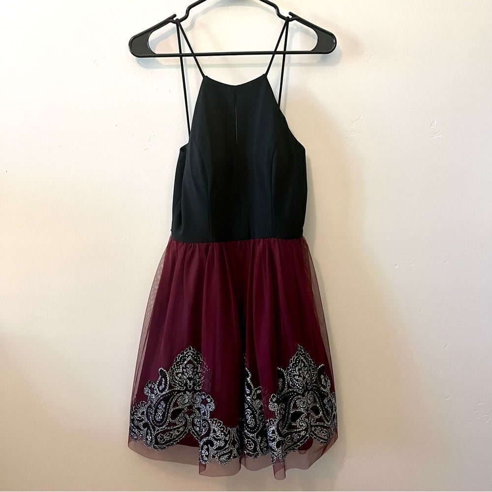 BLONDIE NITES Fit and Flare Mini Dress with Tool Bottom Size 7